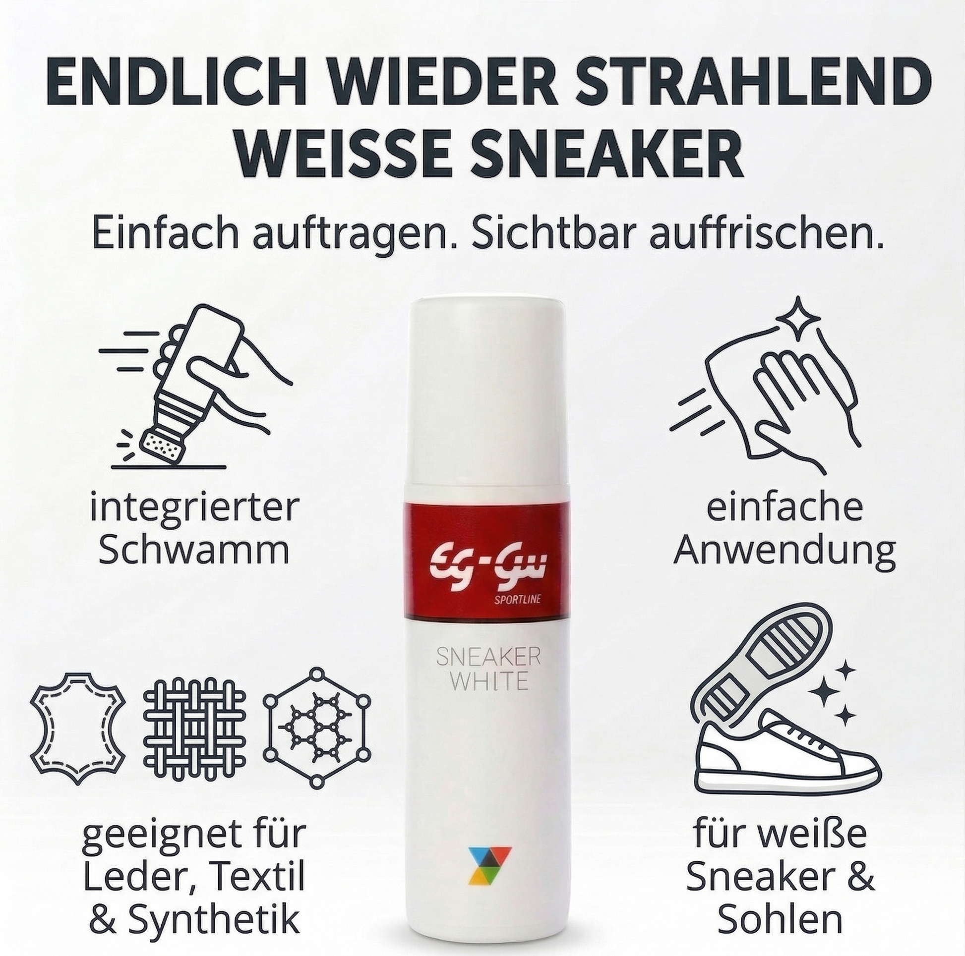 Sneaker White 75 ml Detailbild für weiße Sneaker