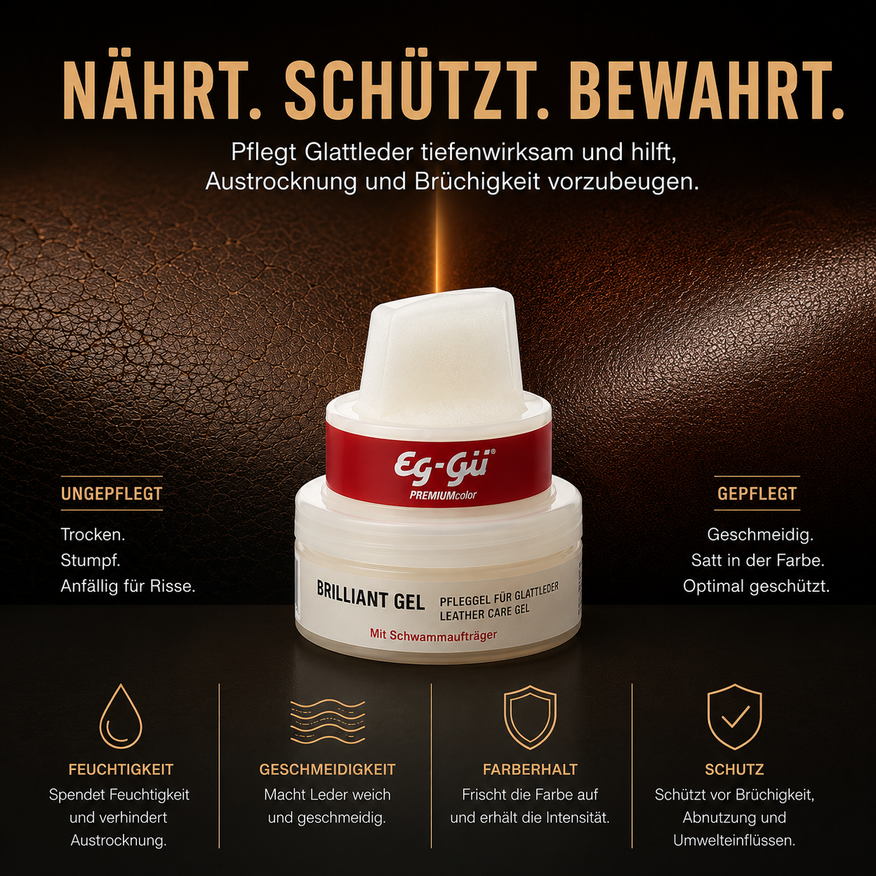 EG-GÜ Brilliant Gel 50 ml farblose Lederpflege für geschmeidigen Glanz