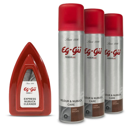 Set detergente & spray trattamento Velour & Nubuk marrone scuro