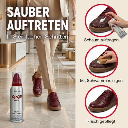 Premium Power Foam Cleaner Set 125 ml Anwendung für Schuhreinigung