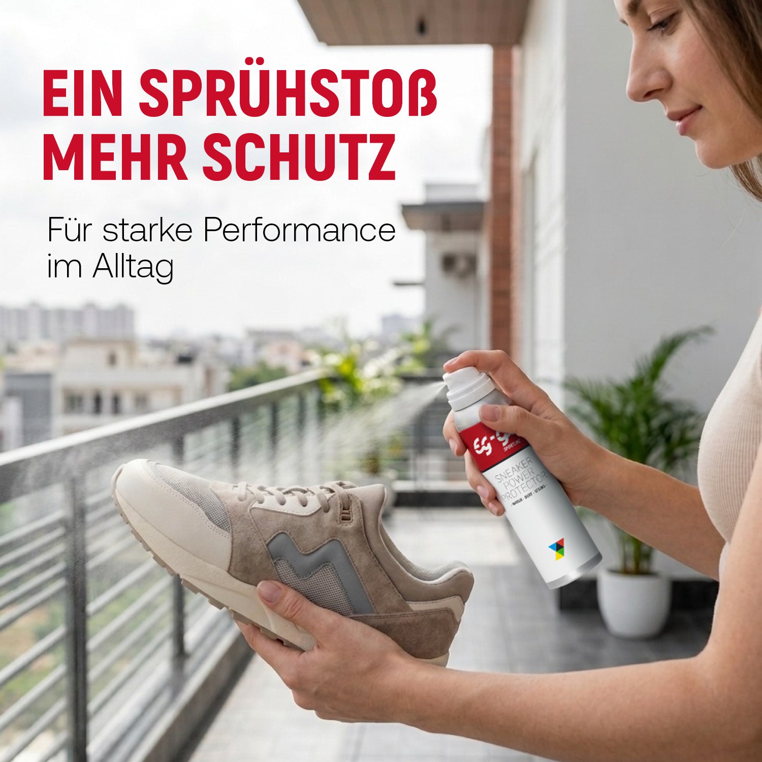 Sneaker Power Protector 150 ml Anwendung auf Sneakern