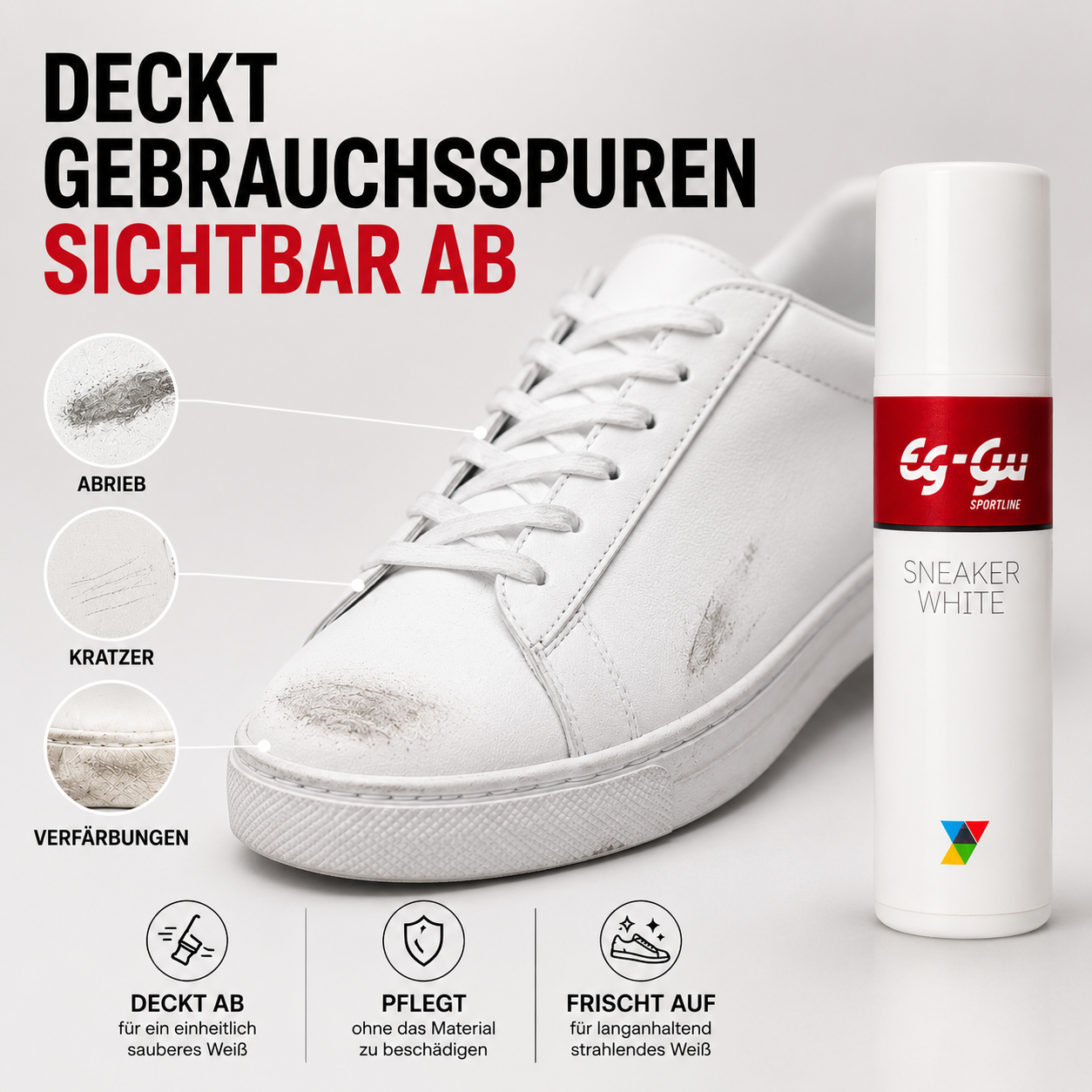 Sneaker White 75 ml Produktinformationen mit Chamois-Reinigungstuch