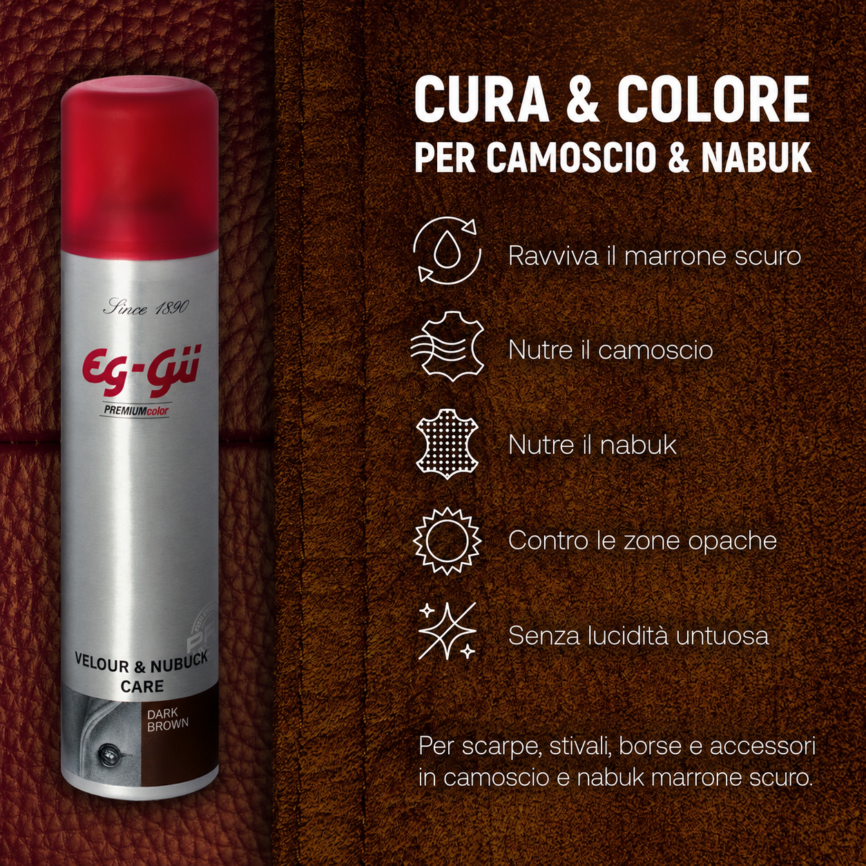 Spray trattamento Velour & Nubuk marrone scuro 250 ml