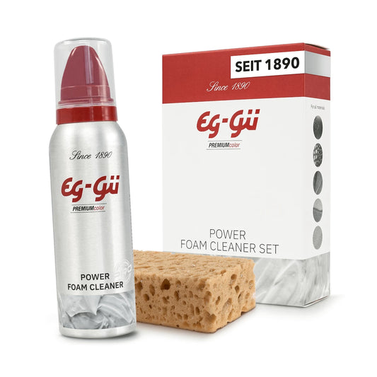 EG-GÜ Premium Power Foam Cleaner Set 125 ml – Reinigungsschaum mit Schwamm für Schuhe und empfindliche Materialien