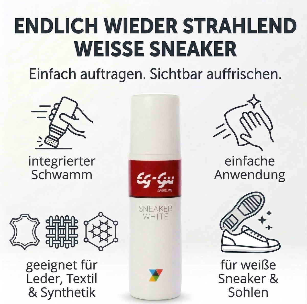 EG-GÜ Sneaker White 75 ml – Pflege von weißen Materialien, Nähten und Detailbereichen