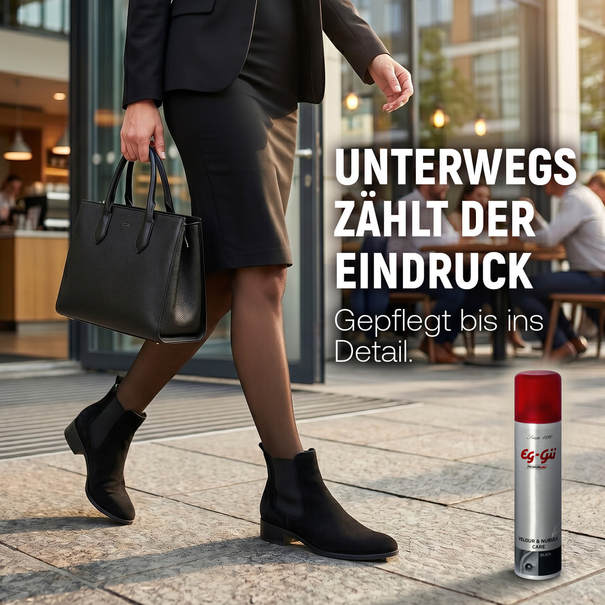 EG-GÜ Velour & Nubuk Pflegespray Black 250 ml – Farbauffrischung und Pflege schwarzer Raulederoberflächen
